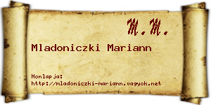 Mladoniczki Mariann névjegykártya