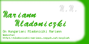 mariann mladoniczki business card